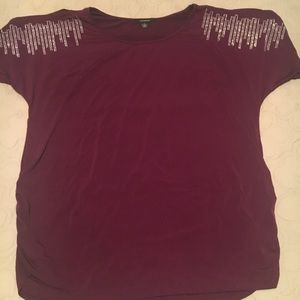 Espresso cold shoulder top